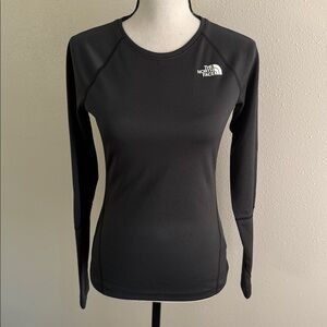 The North Face Women's Grey Long Sleeve Logo Base Layer Flashdry Size xs